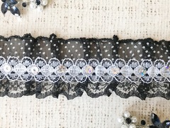 Тесьма пайетка капрон рюш, ш. 4 см.