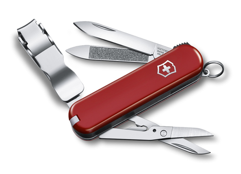 Нож-брелок Victorinox Classic Nail Clip 580, 65 мм, 8 функций, красный