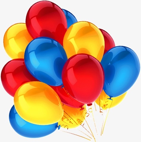 Воздушные шары с гелием Желто-сине-красные