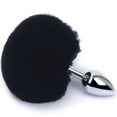 Анальная пробка Runyu Banny Tail Plug Small, 2,8 см, Cеребро. Черный