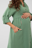 Платье для беременных и кормящих 13472 зеленый гранит