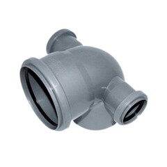 Отвод ПП (полипропилен) для канализации 87,5гр. универсальный 110-50 влево-вправо, Valfex