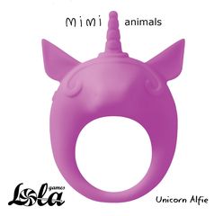 Фиолетовое эрекционное кольцо Unicorn Alfie - 