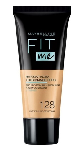 Maybelline Fit Me тональный крем матовая кожа + невидимые поры №128 натуральный - бежевый