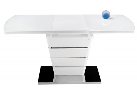 Стеклянный стол кухонный, обеденный, для гостиной Space 140 белый 80*80*76 Super white