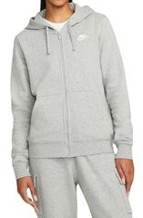 Женская теннисная толстовка Nike Sportswear Club Fleece Full Zip Hoodie - dark grey heather/white