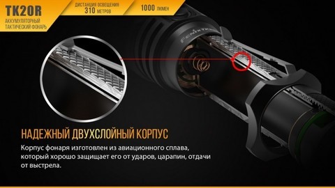 Фонарь светодиодный Fenix TK20R, 1000 лм, аккумулятор*