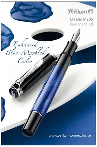 Ручка шариковая Pelikan Elegance Classic K205 Blue-Marbled CT, (801997)