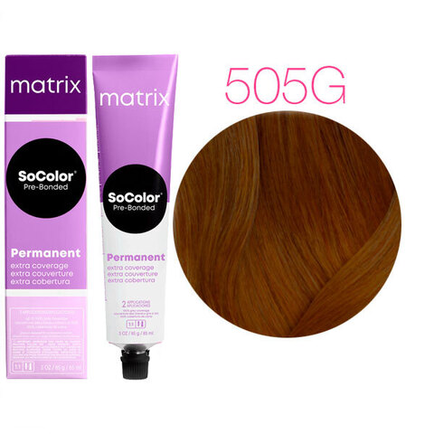 Matrix Socolor Pre-Bonded 505G (Светлый шатен золотистый) - Крем-краска для седых волос