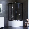 Am.Pm W90G-401A090BT Душевое ограждение Gem Deep 1/4 Rond 90x90 стекло прозрачное, профиль черный матовый,
