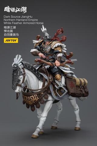 Фигурка Боевой Конь в доспехах из белого пера ЦзянХу масштаб 1/18 Dark Source JoyToy