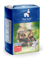 Pet Soft одноразовые впитывающие подгузники для животных размер XS 12 штук