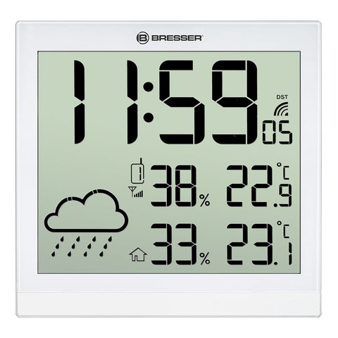 Метеостанция (настенные часы) Bresser TemeoTrend JC LCD, белая