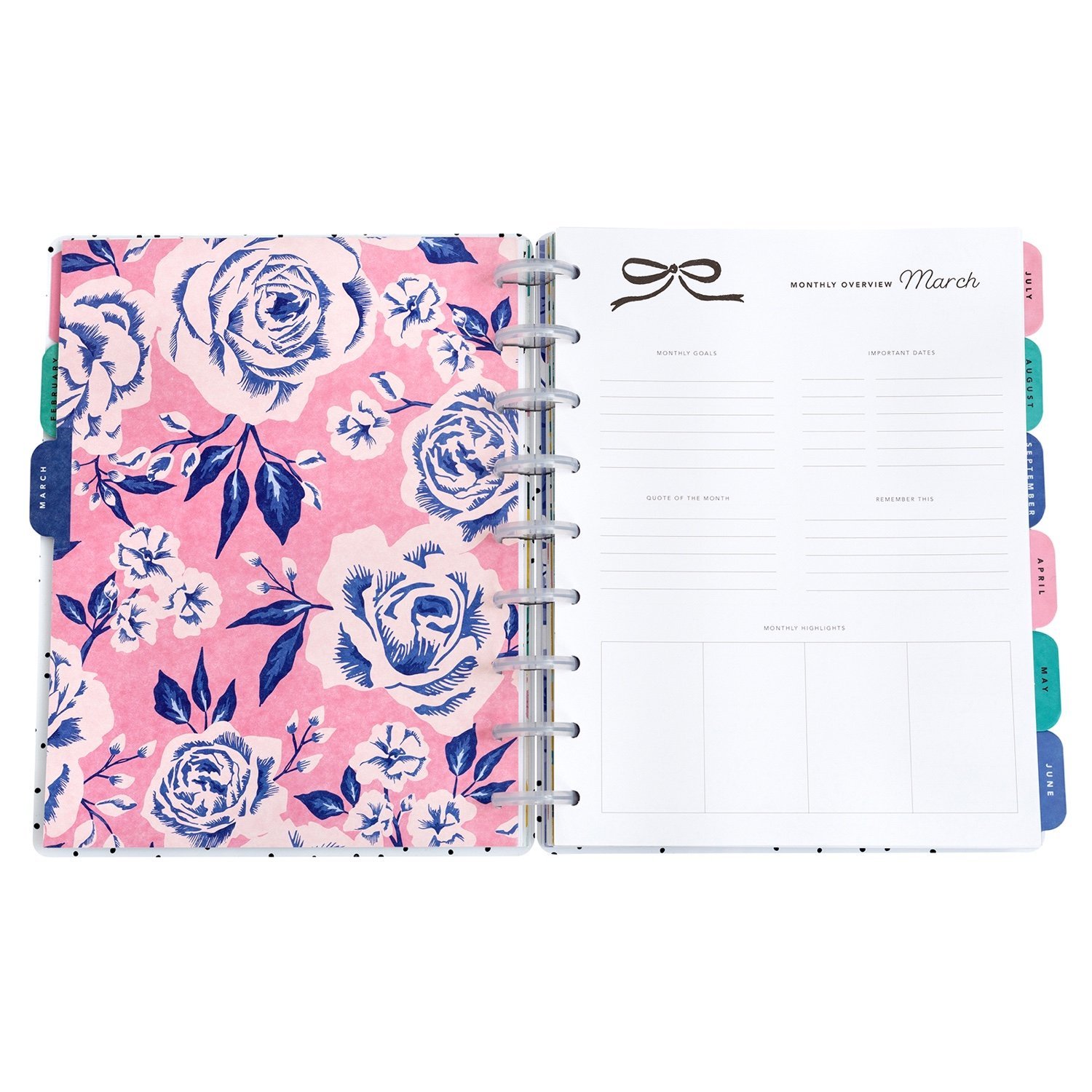 Планер на дисках, не датирован. Maggie Holmes Day-To-Day Undated 12 Month Planner- Sweet Rose