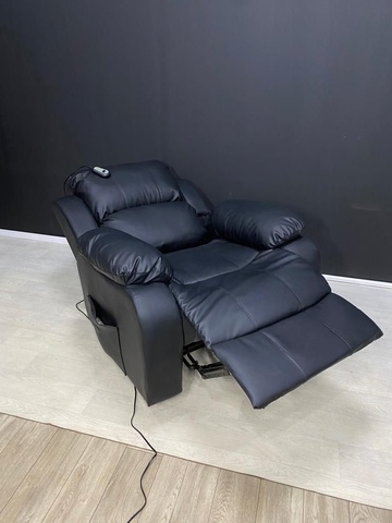 Кресло-реклайнер на механическом приводе (Цвет Кожзам Черный)