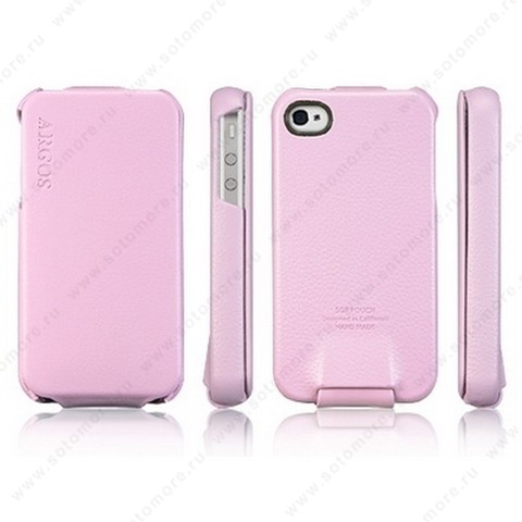 Чехол-флип SGP для Apple iPhone 4 - SGP Leather Case Argos Series Pink