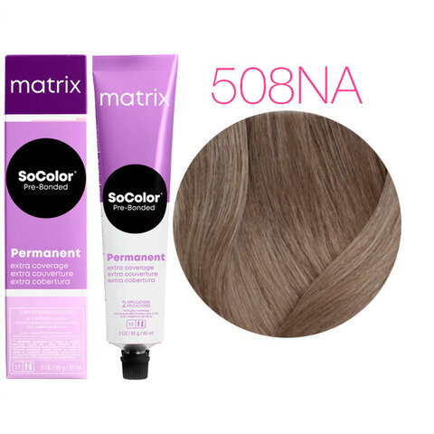 Matrix Socolor Pre-Bonded 508NA (Светлый блондин натуральный пепельный) - Крем-краска для седых волос