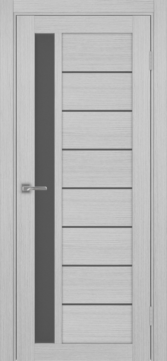 Дверь межкомнатная Оптима Порте Турин 554.21, цвет серый дуб, экошпон, стекло графит