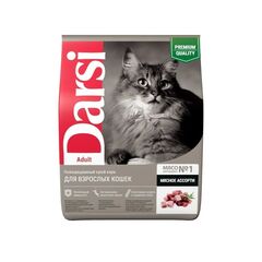 Корм для кошек сухой DARSI Adult 1,8 кг для взрослых животных/Мясное ассорти