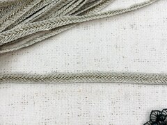 Тесьма плетеная люрекс, ш. 1 см, молочная с золотом