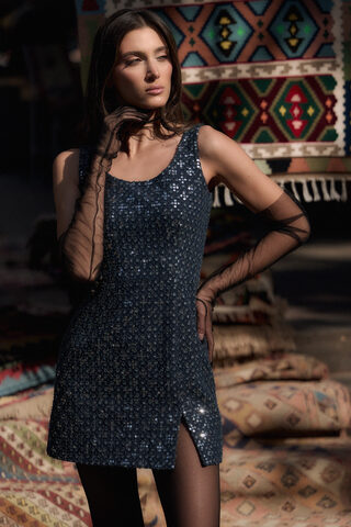 Джинсовый сарафан с пайетками DAN MARALEX