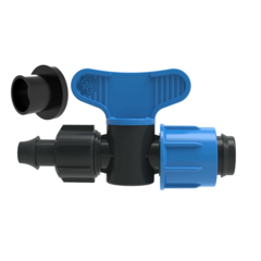 Кран стартовый для капельной ленты с поджимом, с резинкой 14мм, GP