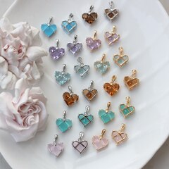 УЦЕНКА!!! Подвеска Сердце с сиреневым фианитом, 14 мм, родий, У015