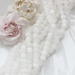 Селенит бусины, шарик, белый, 6 мм, 1 нить, К018
