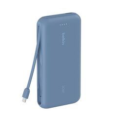 Внешний аккумулятор Belkin BoostСharge Power Bank 20000mAh USB-A&USB-C 30W со встроенным кабелем USB-C, синий