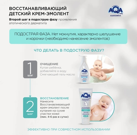 AQA DERMIKA Восстанавливающий детский крем-эмолент, 75 мл