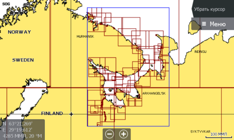 Navionics 5G874S Белое и Баренцево море карта покрытия