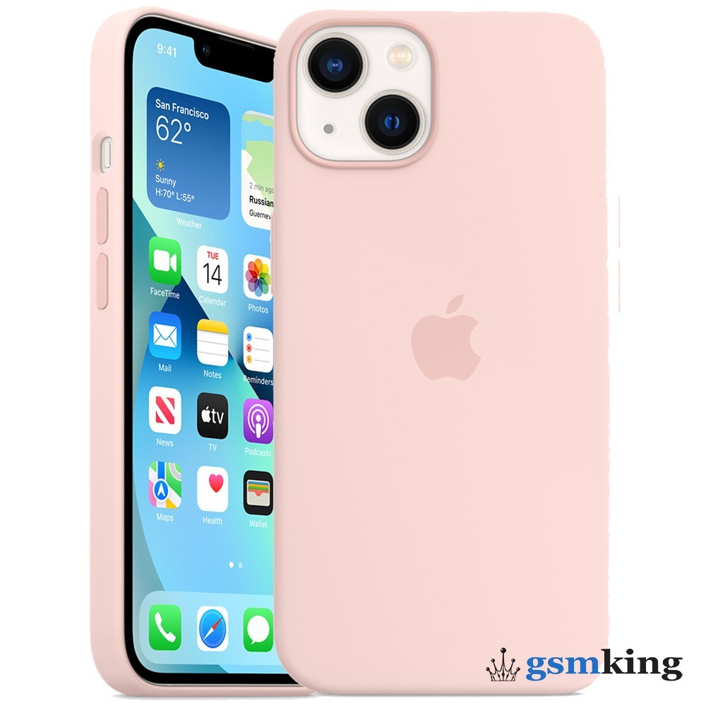 Чехол Apple Silicone Case with MagSafe iPhone 13 Chalk Pink «Розовый мел»  MM283ZE/A - цена 0.0 ₽.