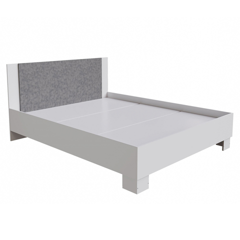 Кровать 1,6 Nova (Нова) Горизонт белый/бетон