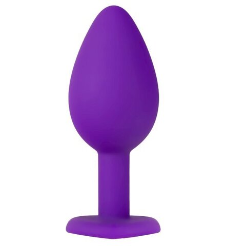 Фиолетовая анальная пробка с золотистым кристаллом-сердцем Bling Plug Small - 7,6 см. - Blush Novelties Temptasia BL-95831