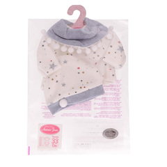 Munecas Antonio Juan Одежда для кукол и пупсов 30-35 см, кофта велюровая, трусики, слюнявчик, шапка (91033-29)