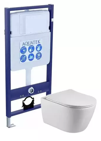 Aquatek SET AQUATEK БЕТТА (рама AQUATEK Standard INS-0000012(без клавиши и крепежа)+унитаз БЕТТА AQ1253W-00 с тонким сиденьем soft-close