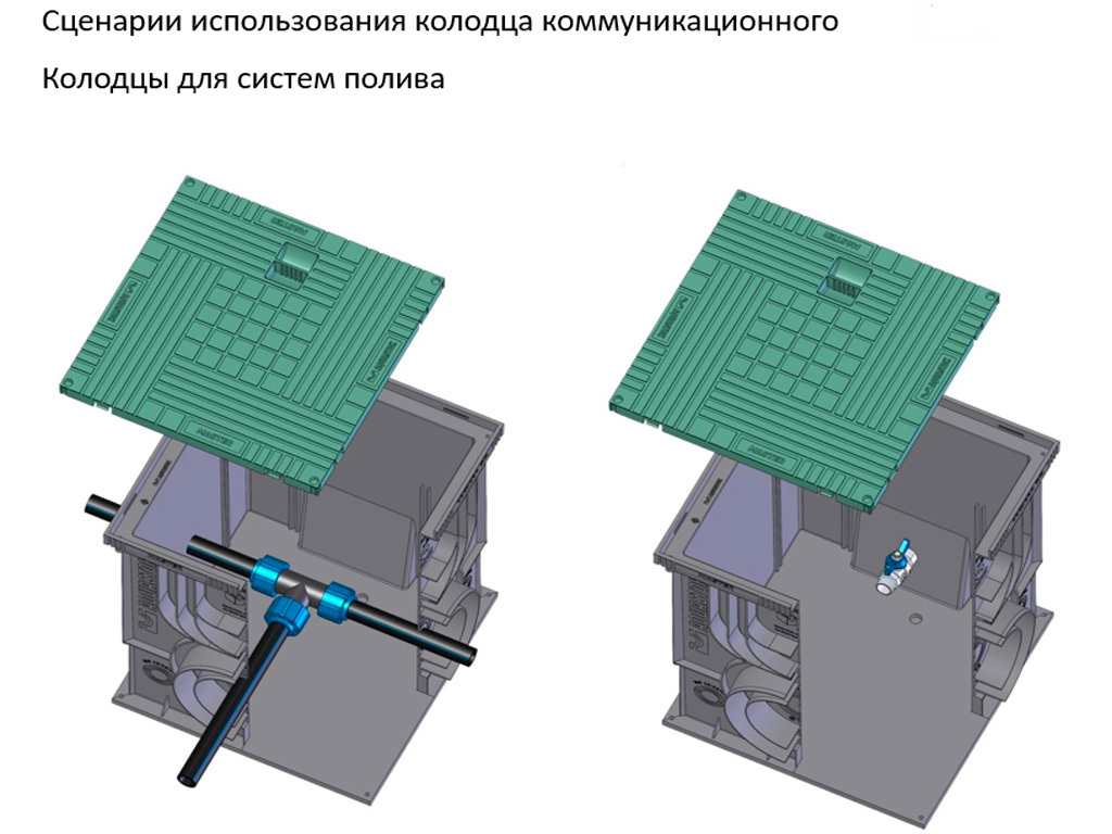 Колодец коммуникационный Master 350х350х420 (с крышкой) - купить по  выгодной цене | Интернет-магазин ГеоПластБорд