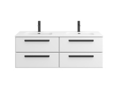 Cezares ECO-CER-N-1400-4C-SO-2-BL ECO-CER-N База под раковину подвесная с четырьмя выкатными ящиками для раковины с двумя чашами, Bianco Lucido, 1400x450x500, ECO-CER-N-1400-4C-SO-2-BL фото