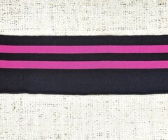 Подвязы трикотажные, ш. 7 см, L 130 см, чёрный/фуксия