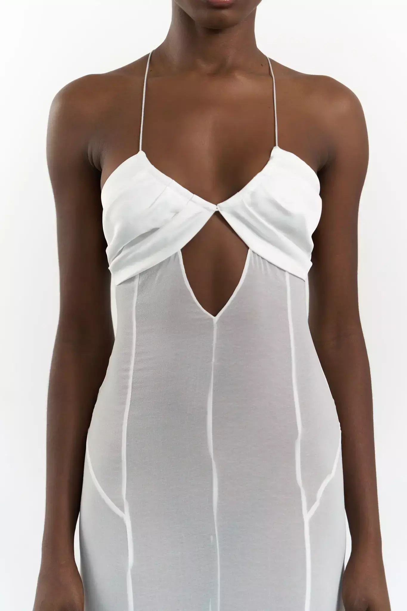 Платье шифоновое с атласным лифом