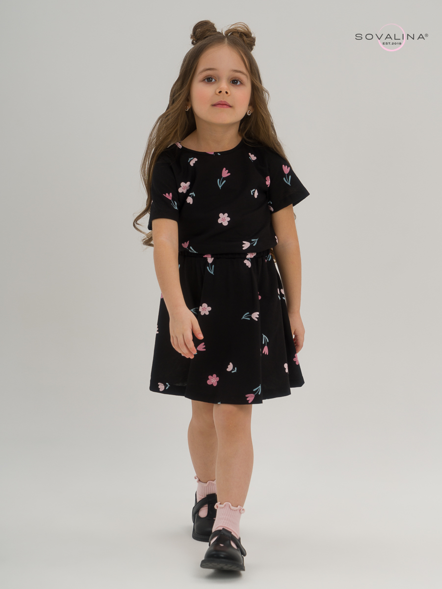 Костюм Мальвина SG тюльпаны на черном New