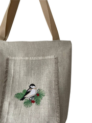 Сумка-шоппер льняная с вышивкой 