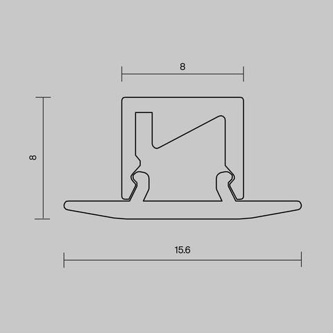 Алюминиевый профиль Maytoni скрытого монтажа 16x8 (Серебро, 2 м), ALM-0808-S-2M 636021