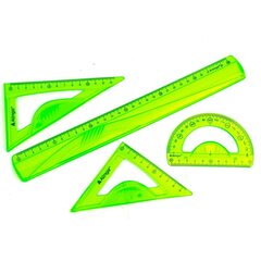 
          Набор чертежный Alingar, 30 см, пластиковый, 4 предмета,гибкий, цвета ассорти, пакет ПВХ с европодвесом