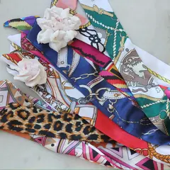 Твилли (шарф) красный/белый, 85*4 см, ПТ009