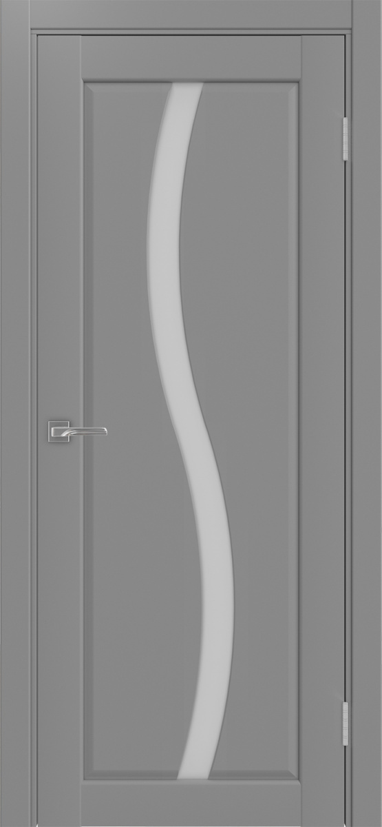 Дверь межкомнатная Оптима Порте Сицилия 731.121, цвет серый, экошпон, стекло мателюкс