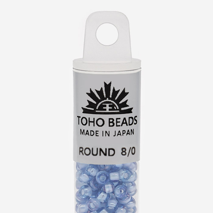 Японский бисер TOHO Round 8/0 (№933), окрашенный изнутри прозрачный