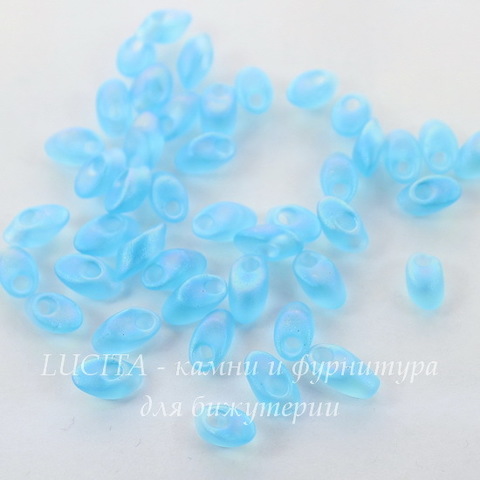 LMA-148FR Бисер Miyuki Long Magatama 7х4 мм прозрачный матовый голубой радужный