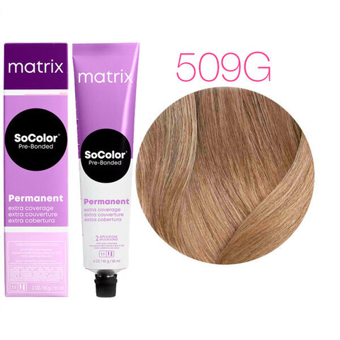 Matrix Socolor Pre-Bonded 509G (Очень светлый блондин золотистый) - Крем-краска для седых волос