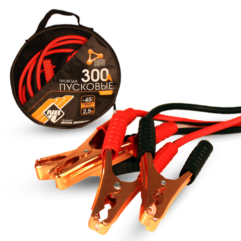 Провода пусковые "Nova Bright-fusion" 300А морозостойкие, в сумке, 2.5 м